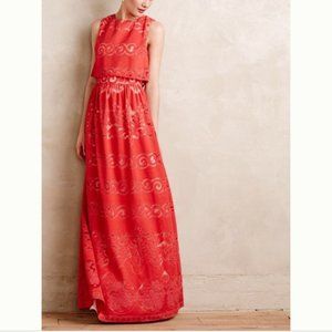 Anthro Erin Fetherson Coral Lace Maxi